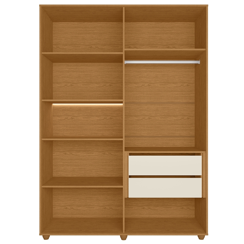 Guarda Roupa Casal 150cm 6 Portas Vittara Cinamomo/Off A02 - Mpozenato
