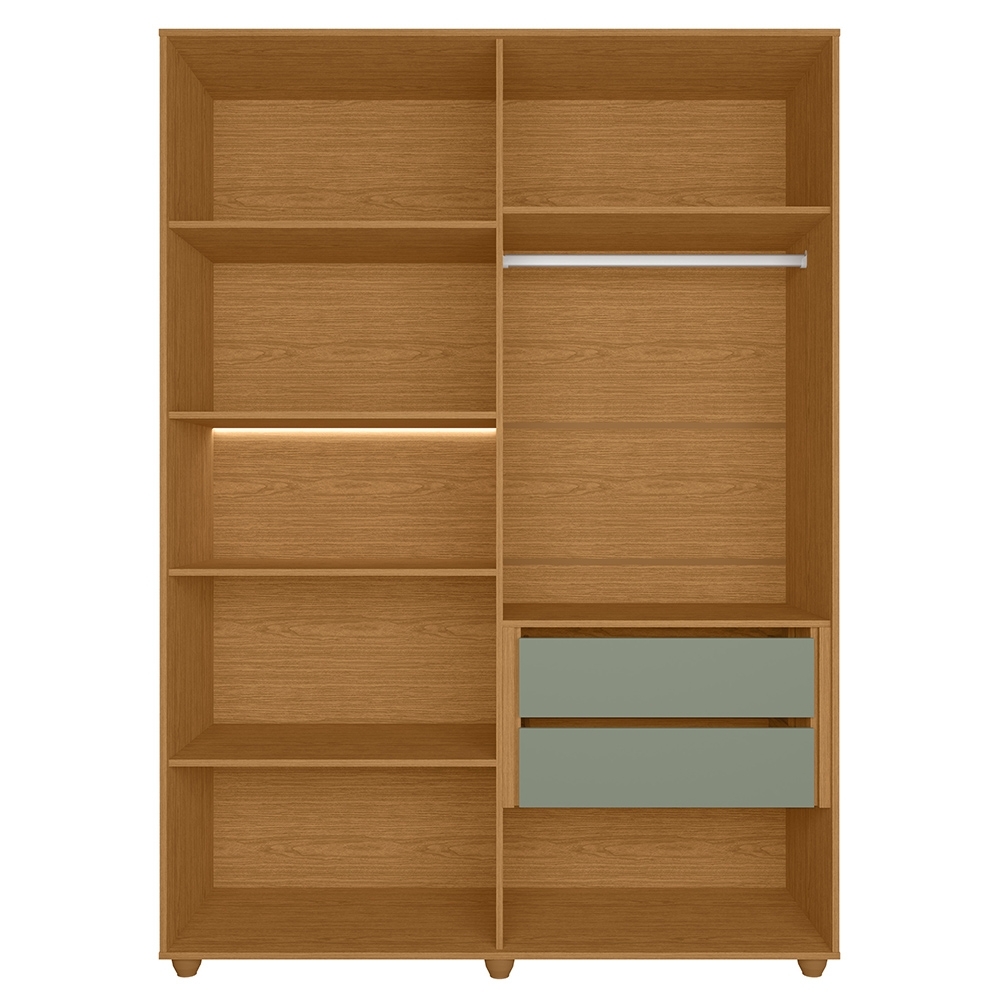 Guarda Roupa Casal 150cm 6 Portas Vittara Cinamomo/Sálvia A02 - Mpozenato