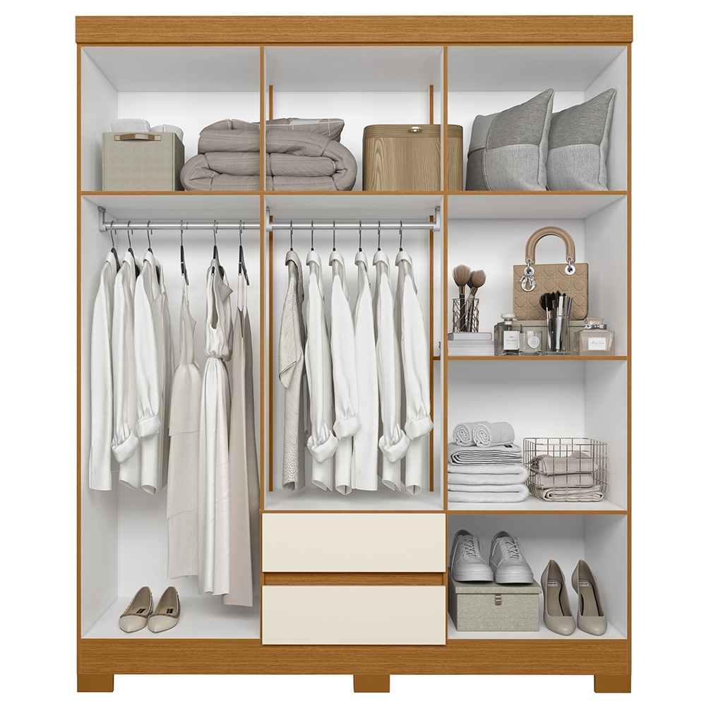 Guarda Roupa Casal 154cm 6 Portas Lipion Cinamomo/Off A02 - Mpozenato