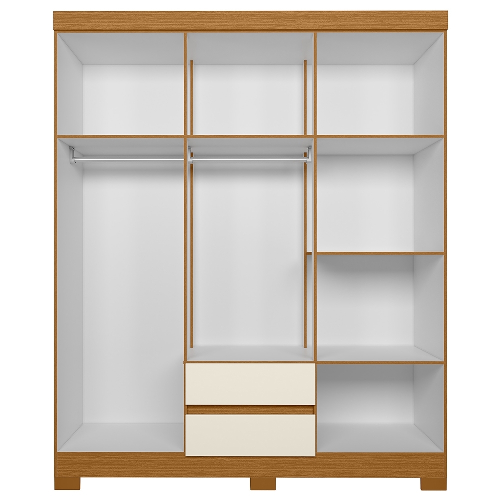 Guarda Roupa Casal 154cm 6 Portas Lipion Cinamomo/Off A02 - Mpozenato