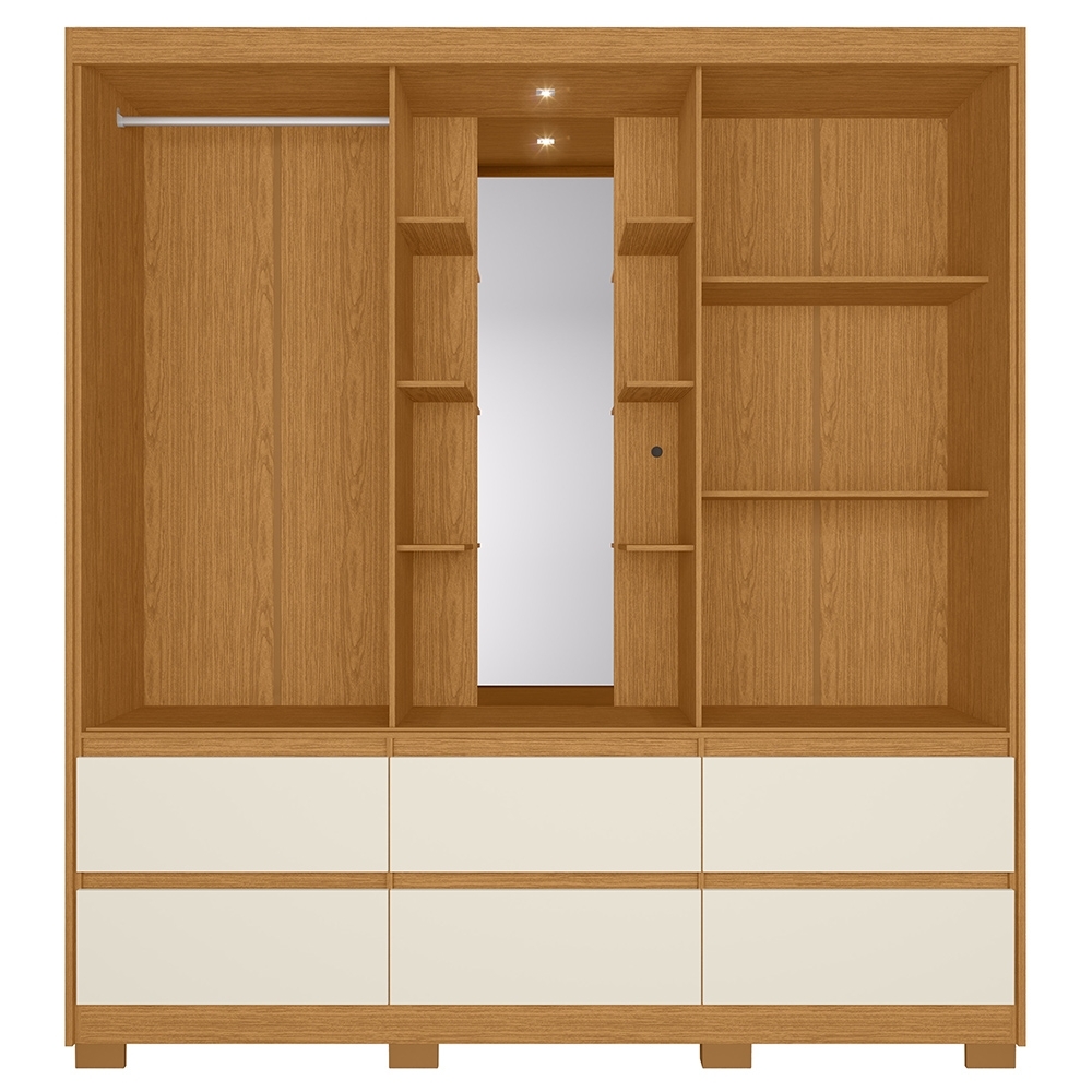 Guarda Roupa Casal 193cm 2 Portas Selene Cinamomo/Off A02 - Mpozenato