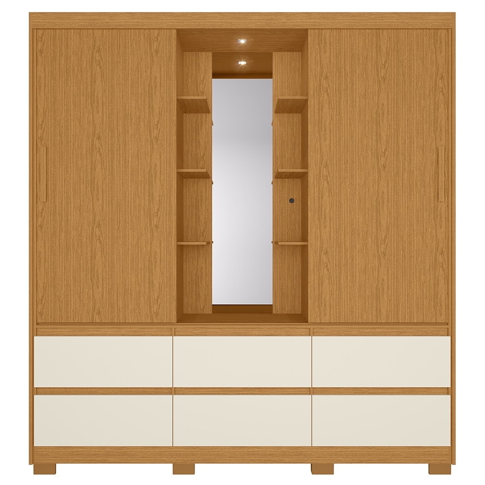 Guarda Roupa Casal 193cm 2 Portas Selene Cinamomo/Off A02 - Mpozenato