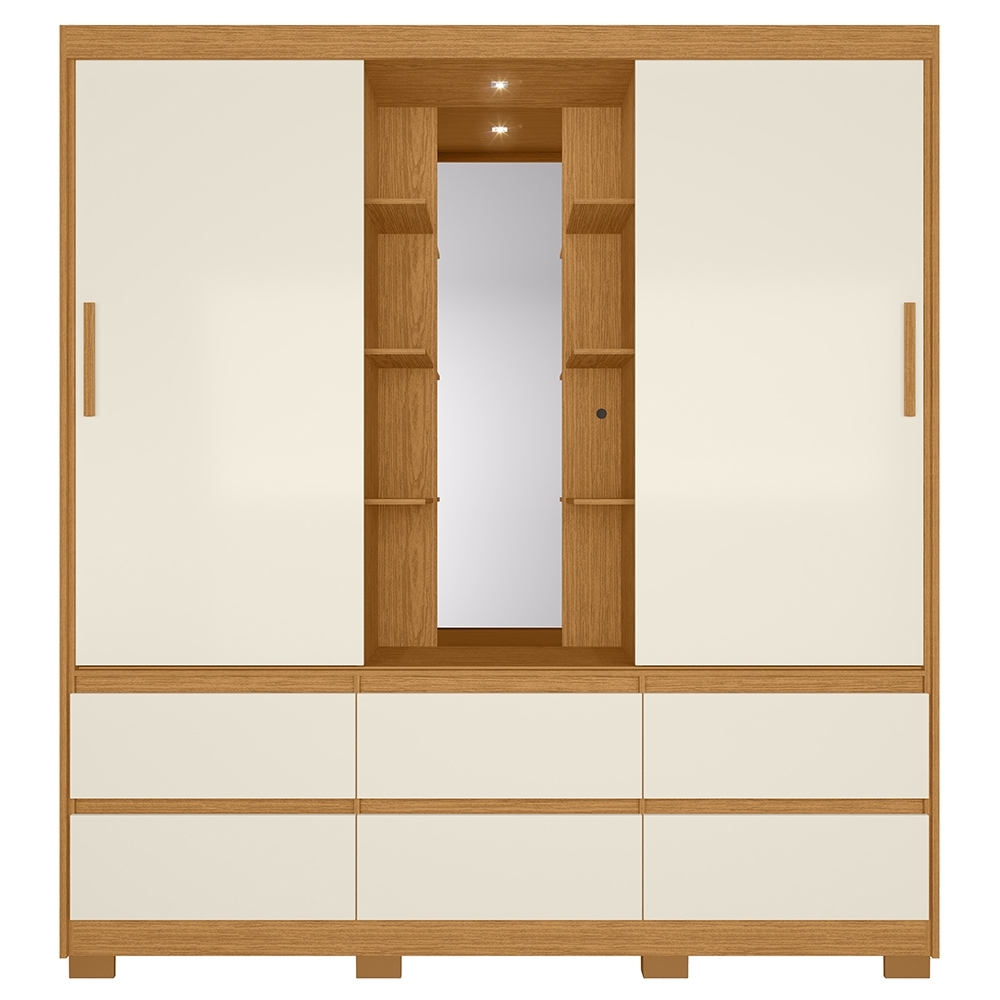 Guarda Roupa Casal 193cm 2 Portas Selene Cinamomo/Off A02 - Mpozenato