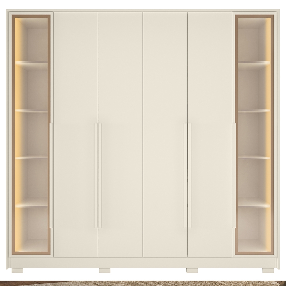 Guarda Roupa Casal 237cm 6 Portas Palermo Off Whitte A02 - Mpozenato