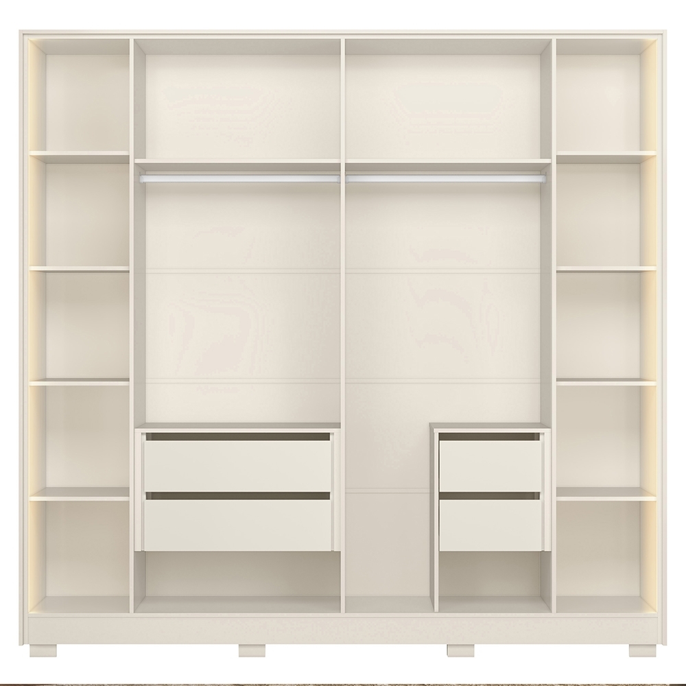 Guarda Roupa Casal 237cm 6 Portas Palermo Off Whitte A02 - Mpozenato