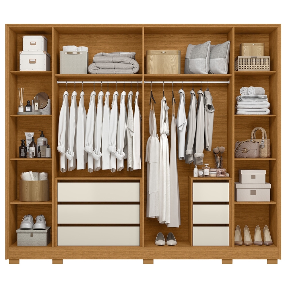 Guarda Roupa Casal 270cm 6 Portas Meraki Cinamomo/Off A02 - Mpozenato