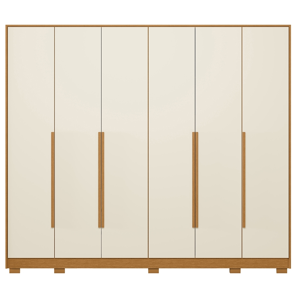 Guarda Roupa Casal 270cm 6 Portas Meraki Cinamomo/Off A02 - Mpozenato