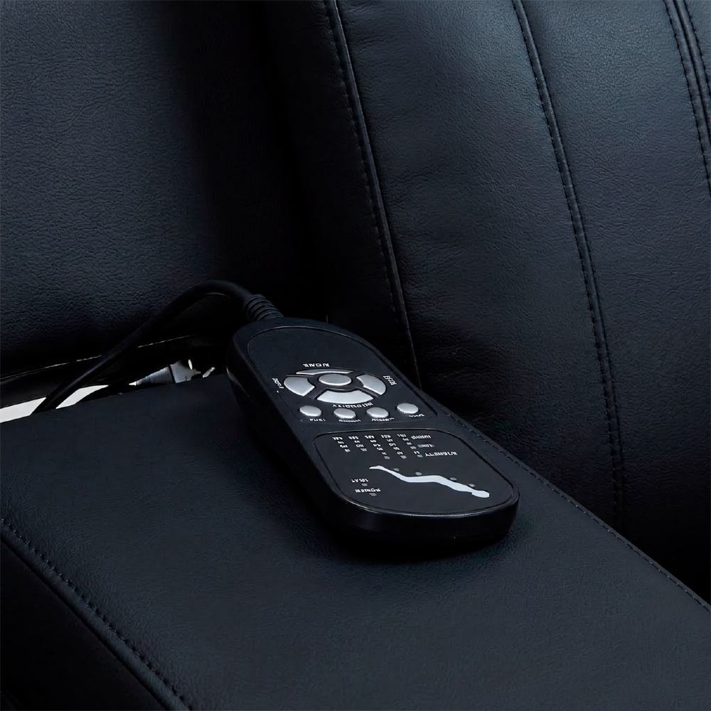 Poltrona Reclinável Cinema 2 Lugares Baú USB PU Moscou Sintético Preto Z57 - Mpozenato