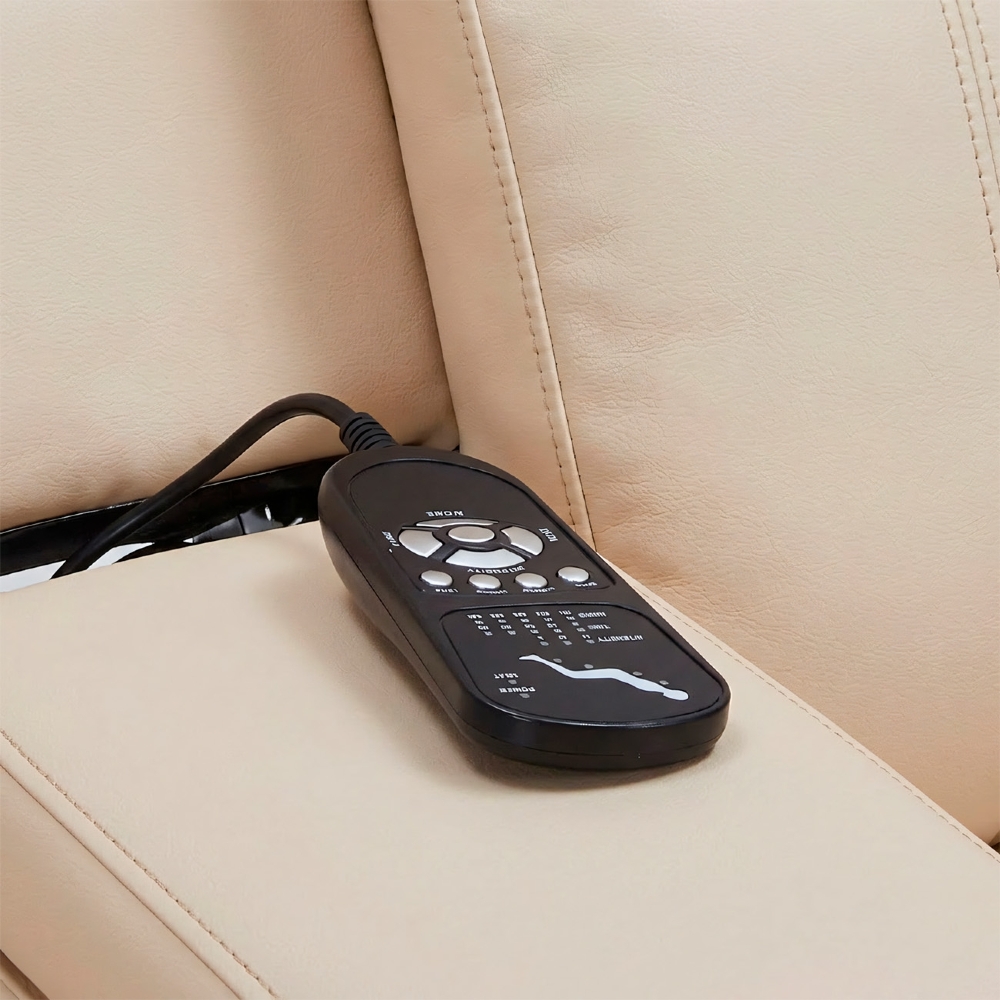 Poltrona Reclinável Cinema 2 e 3 Lugares Baú USB PU Moscou Sintético Bege Z57 - Mpozenato