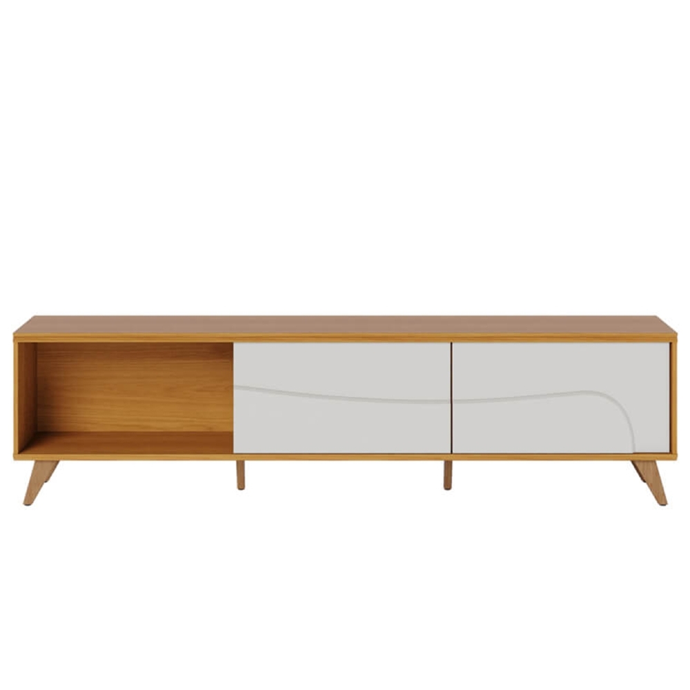 Rack TV 75 Pol 217cm Pé Madeira Dante Naturale/Off C05 - Mpozenato