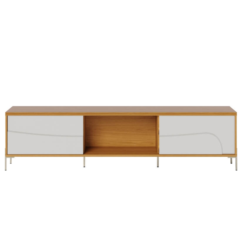 Rack TV 75 Pol 217cm Pé Metal Dante Naturale/Off C05 - Mpozenato
