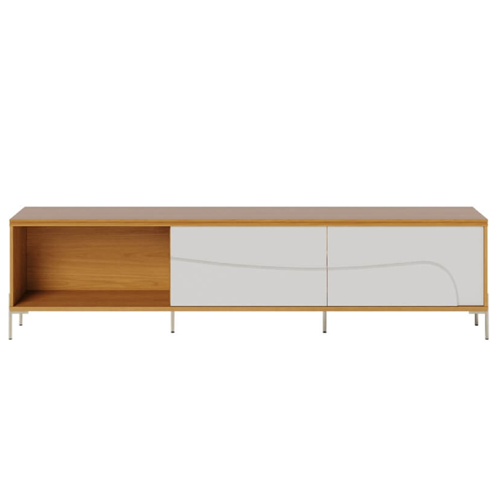 Rack TV 75 Pol 217cm Pé Metal Dante Naturale/Off C05 - Mpozenato