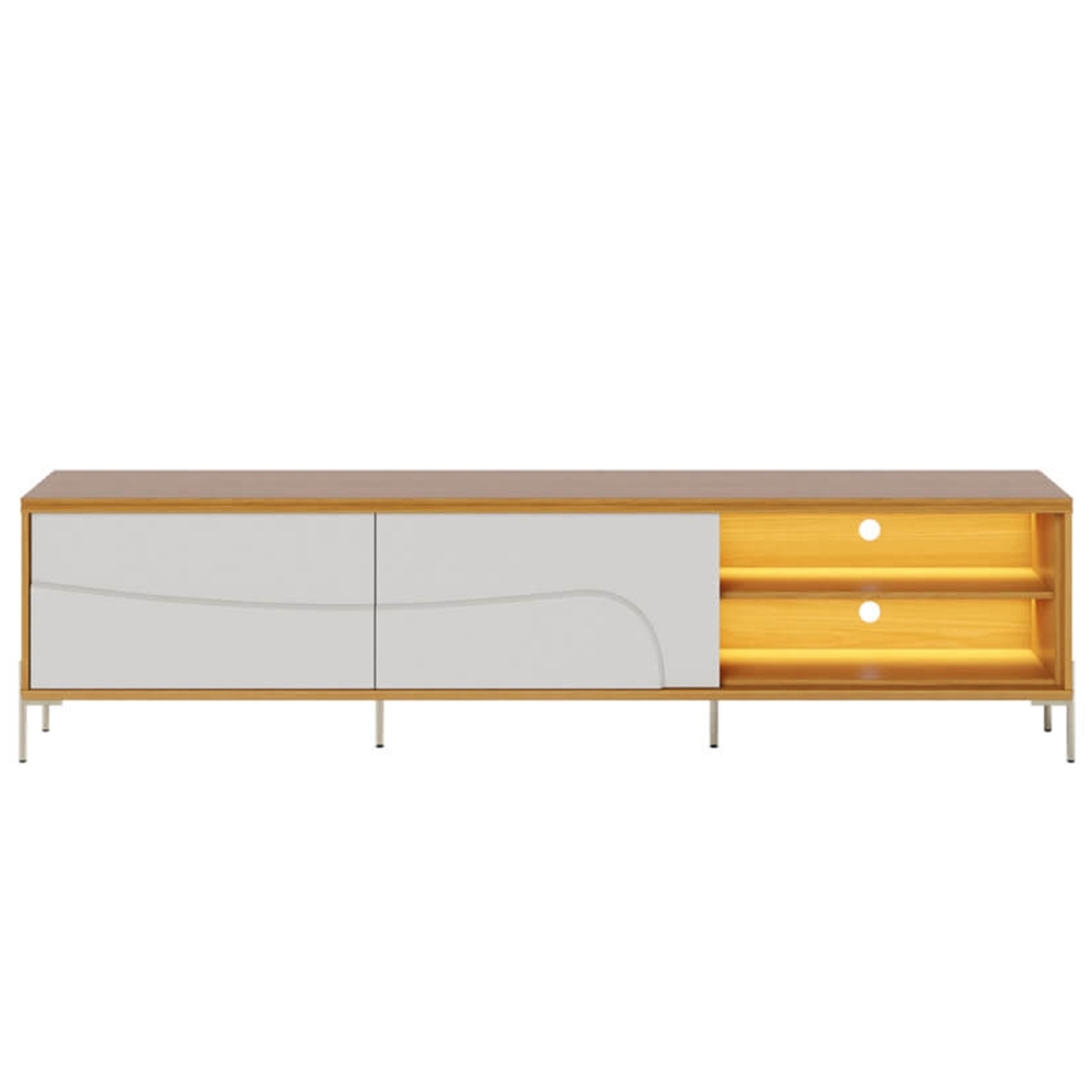 Rack TV 75 Pol 217cm Pé Metal Dante Naturale/Off C05 - Mpozenato