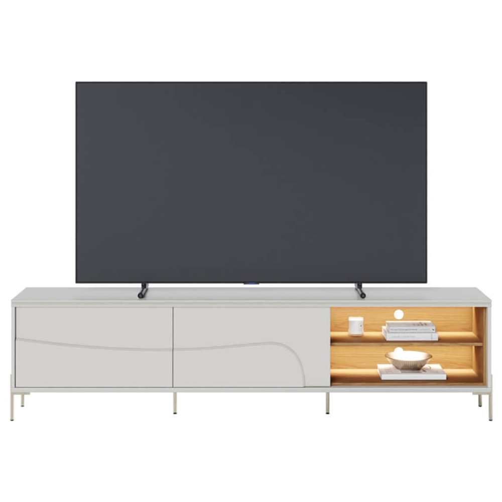 Rack TV 75 Pol 217cm Pé Metal Dante Off/Freijó C05 - Mpozenato