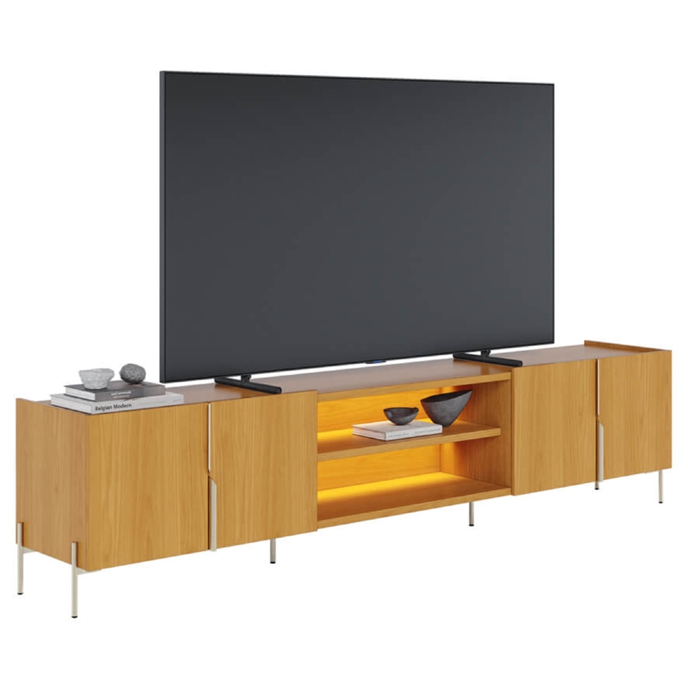 Rack TV 85 Pol 237cm Com LED Gior Naturale C05 - Mpozenato