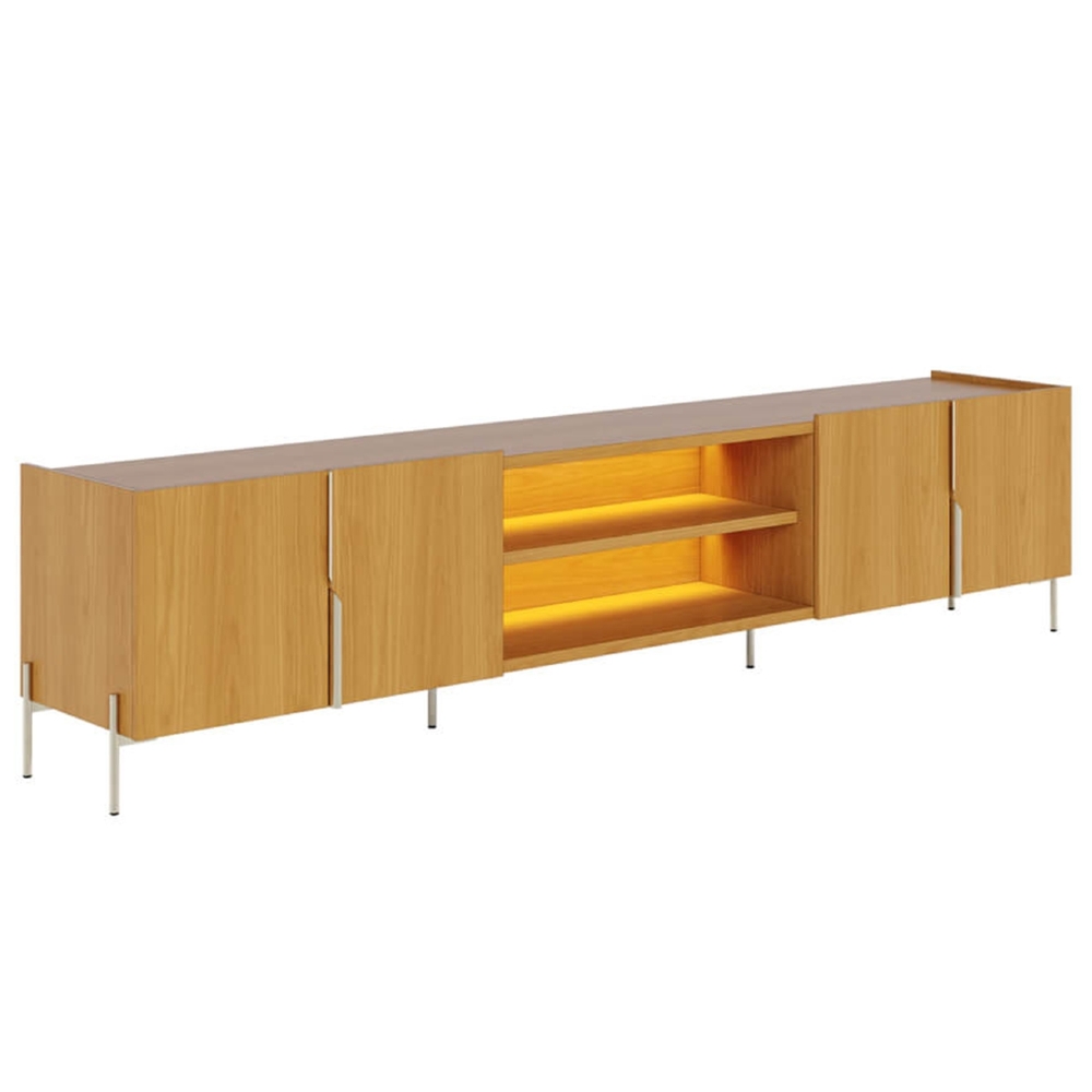 Rack TV 85 Pol 237cm Com LED Gior Naturale C05 - Mpozenato