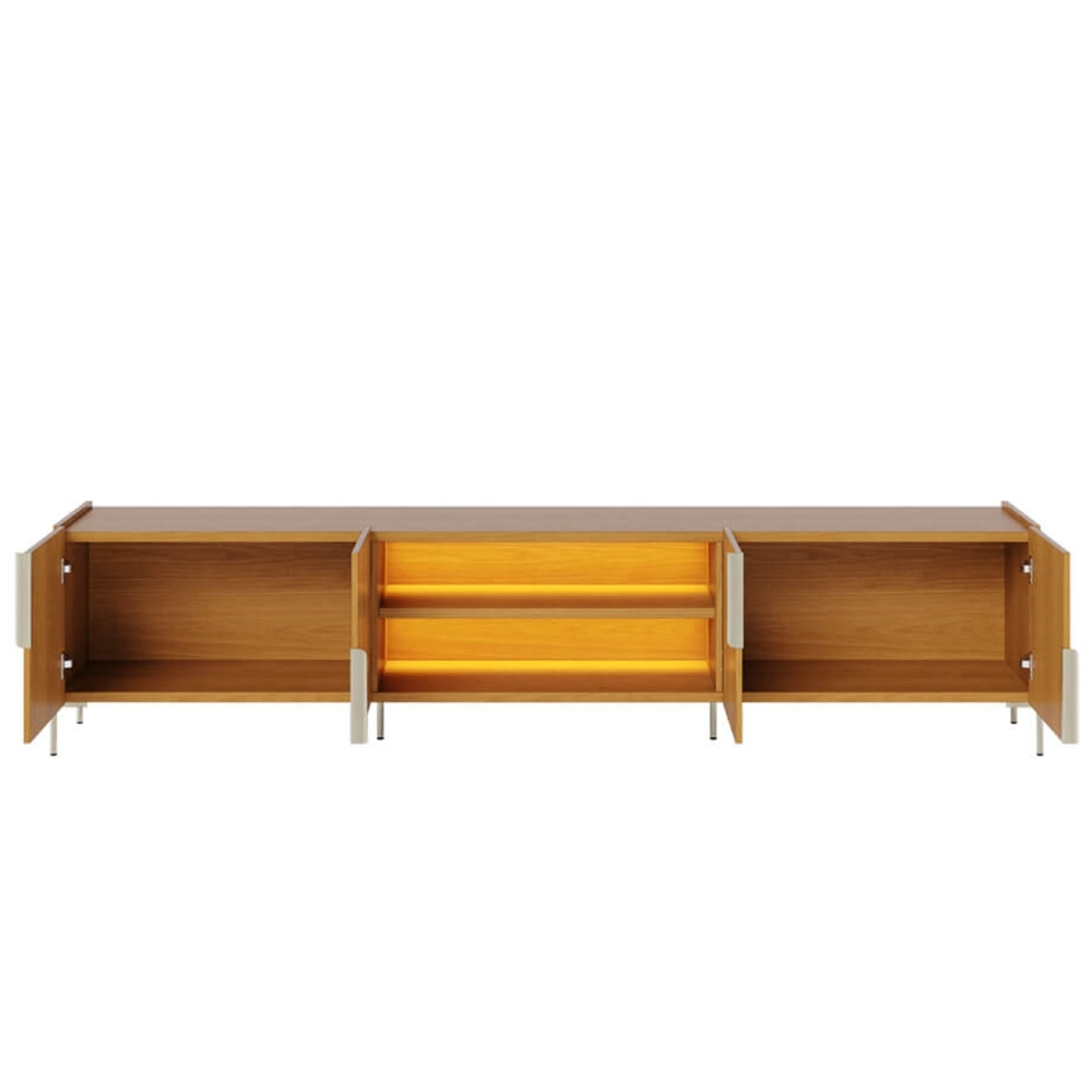 Rack TV 85 Pol 237cm Com LED Gior Naturale C05 - Mpozenato