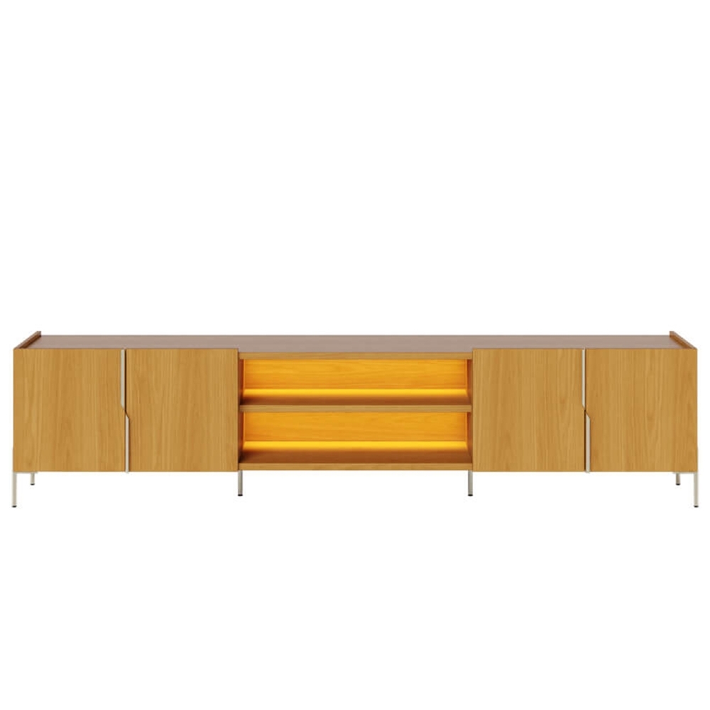 Rack TV 85 Pol 237cm Com LED Gior Naturale C05 - Mpozenato