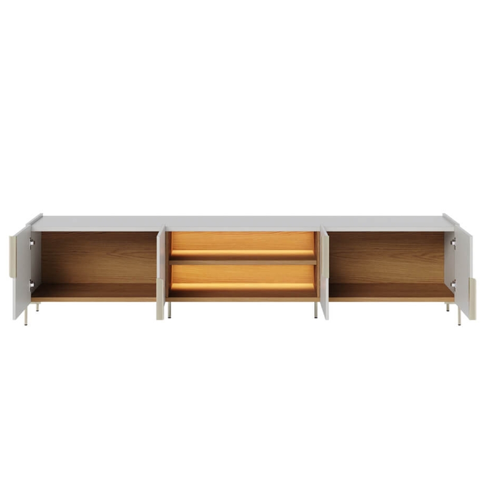 Rack TV 85 Pol 237cm Com LED Gior Off/Freijó C05 - Mpozenato