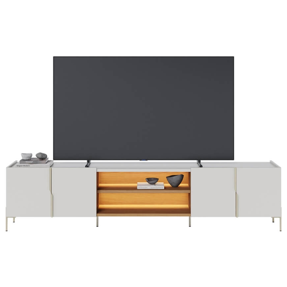 Rack TV 85 Pol 237cm Com LED Gior Off/Freijó C05 - Mpozenato