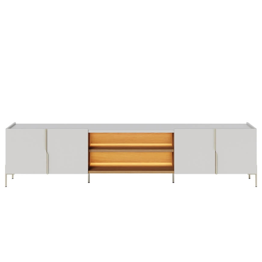 Rack TV 85 Pol 237cm Com LED Gior Off/Freijó C05 - Mpozenato