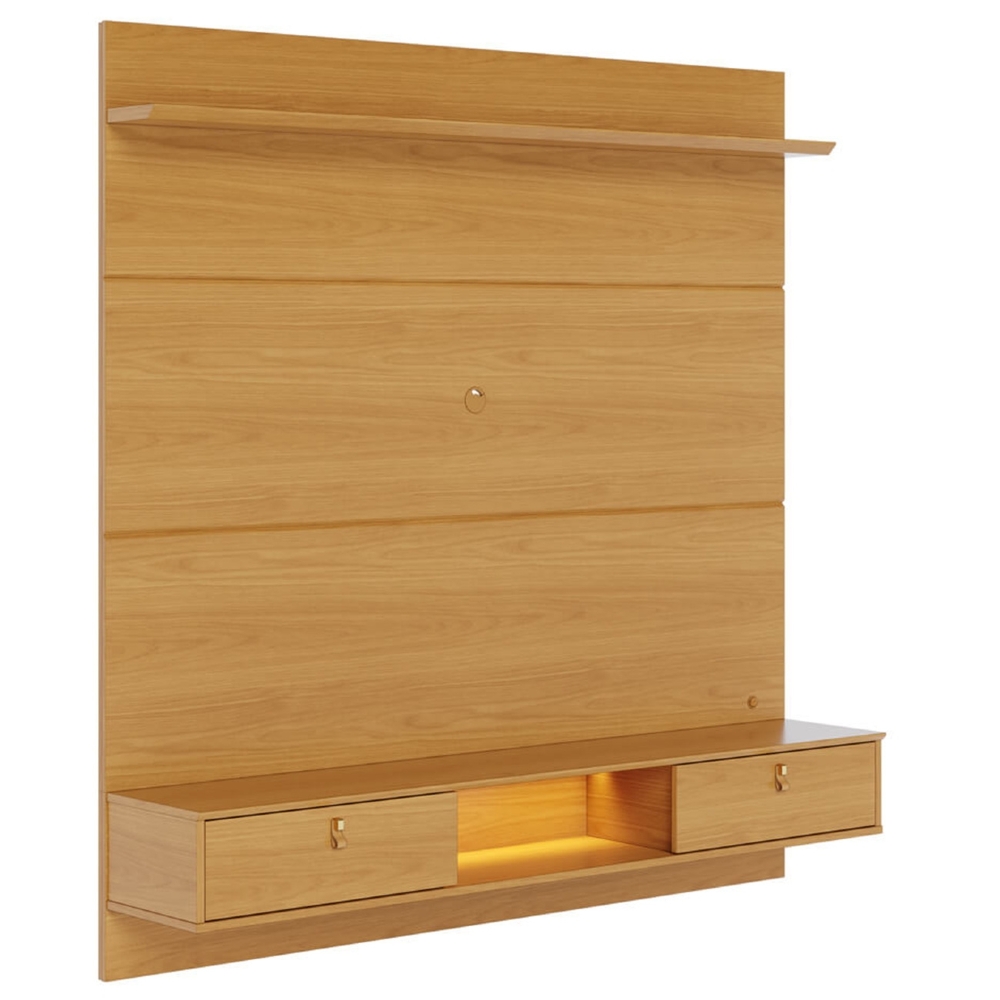 Painel TV 60 Pol Bancada Suspensa 160cm Com LED Zali Naturale C05 - Mpozenato