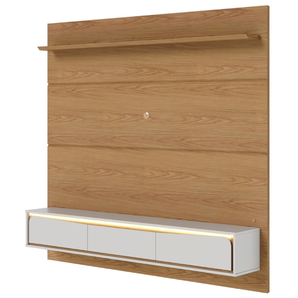 Painel TV 65 Pol Bancada Suspensa 180cm Com LED Tath Freijó/Off C05 - Mpozenato