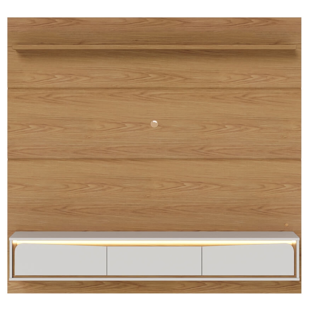 Painel TV 65 Pol Bancada Suspensa 180cm Com LED Tath Freijó/Off C05 - Mpozenato