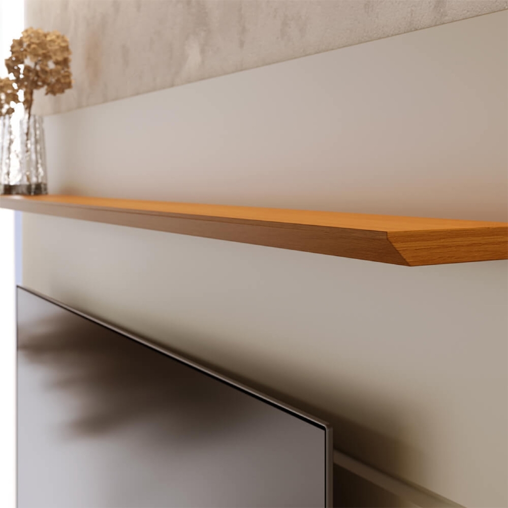 Painel TV 65 Pol Bancada Suspensa 180cm Com LED Tath Off/Naturale C05 - Mpozenato