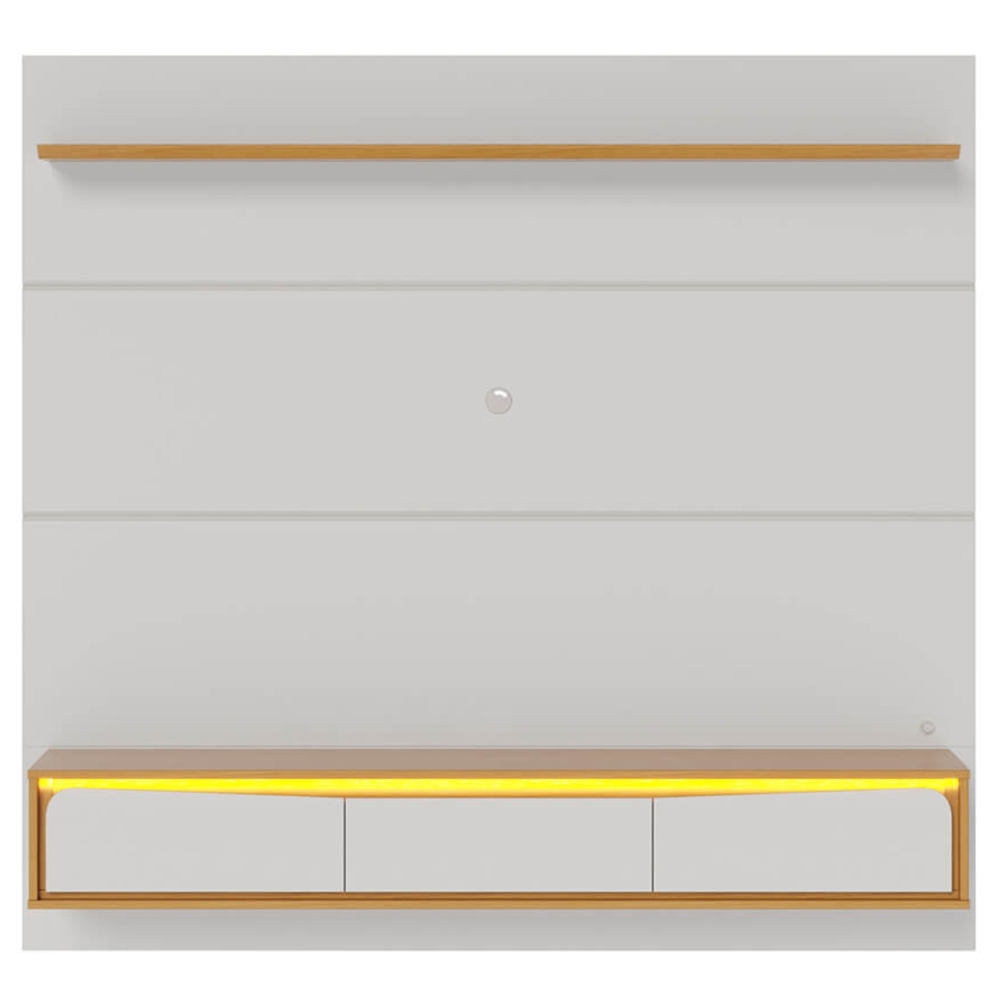Painel TV 65 Pol Bancada Suspensa 180cm Com LED Tath Off/Naturale C05 - Mpozenato