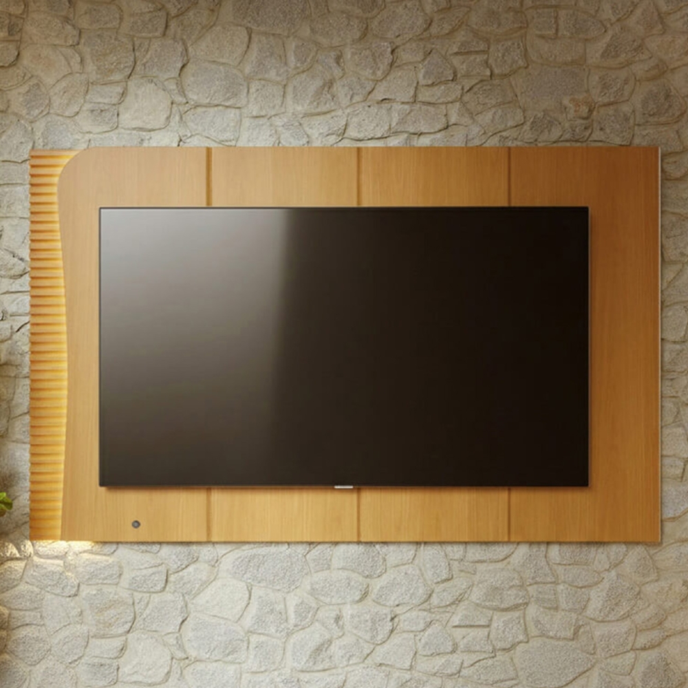 Painel TV 65 Pol Suspenso 217cm Com LED Dante Naturale C05 - Mpozenato