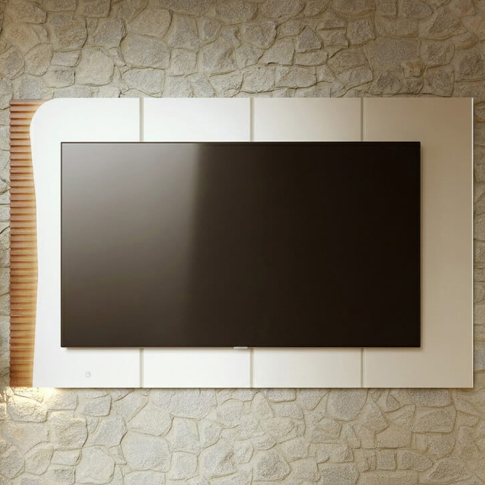 Painel TV 65 Pol Suspenso 217cm Com LED Dante Off/Freijó C05 - Mpozenato