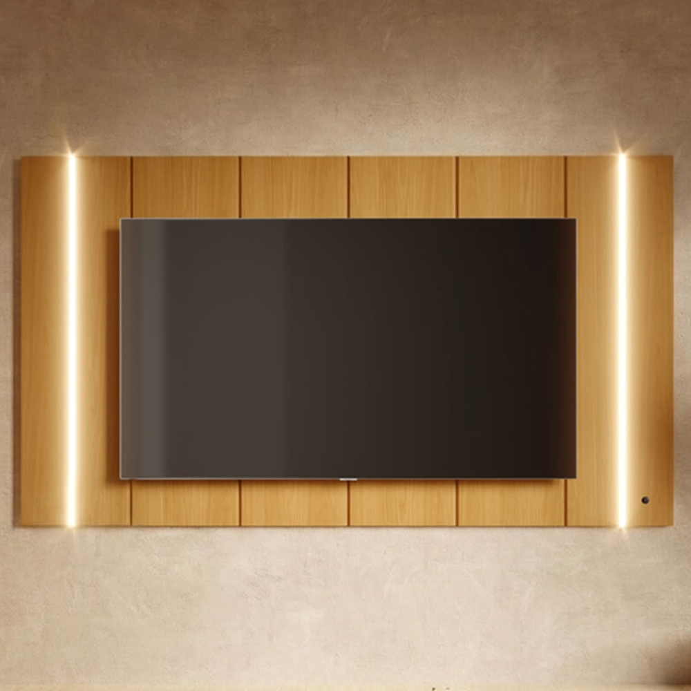 Painel TV 75 Pol Suspenso 240cm Com LED Gior Naturale C05 - Mpozenato