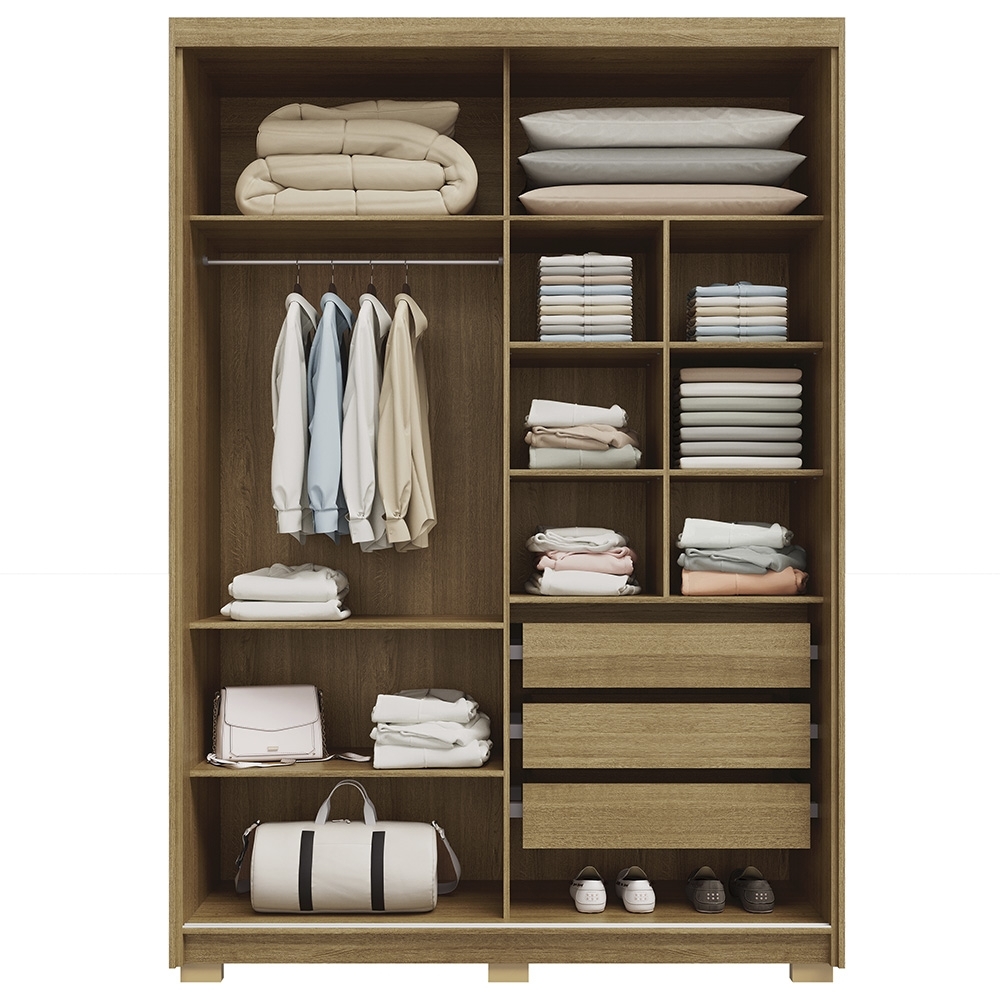 Guarda Roupa Casal 164cm Zane Nature/Camarim/Alasca Flex V02 - Mpozenato