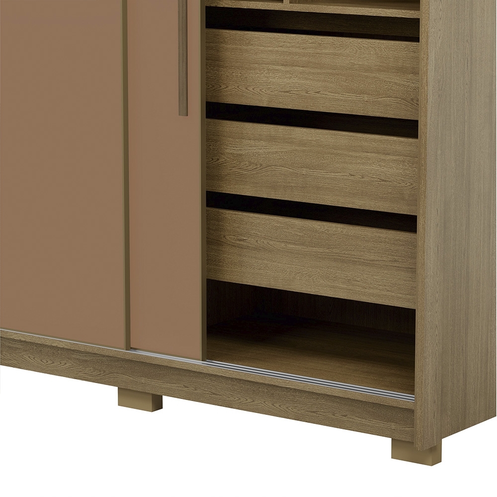 Guarda Roupa Casal 164cm Zane Nature/Camarim/Alasca Flex V02 - Mpozenato