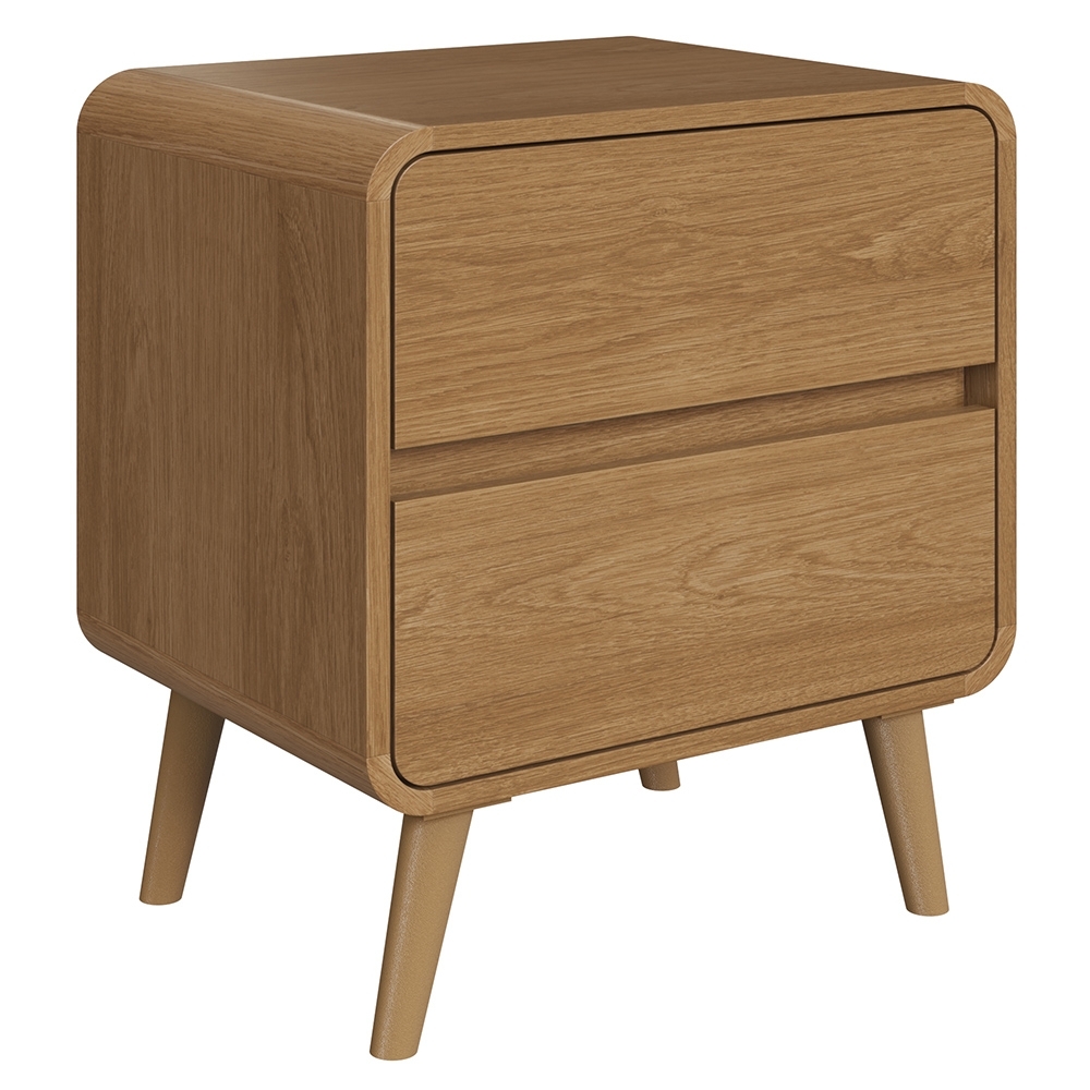 Mesa Cabeceira Quarto 47cm 2 Gavetas Nuvia Castanho C06 - Mpozenato