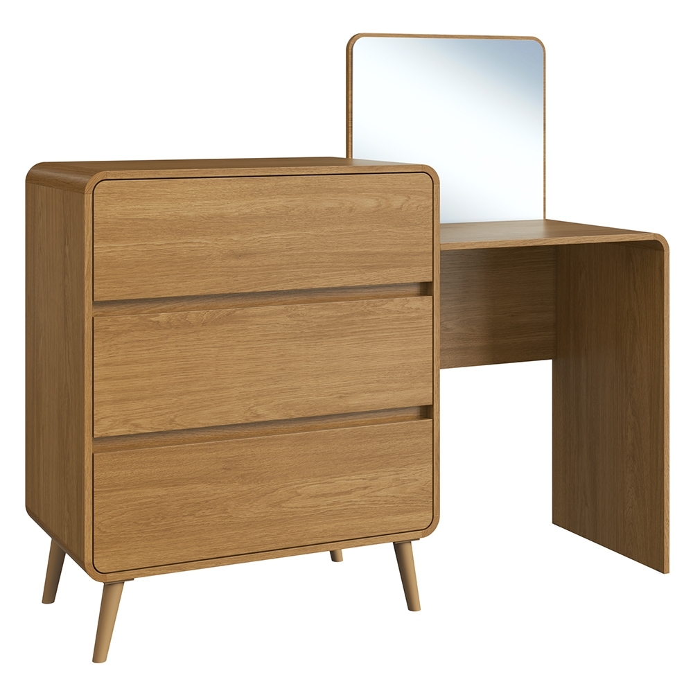 Cômoda Quarto 135cm Com Penteadeira Nuvia Castanho C06 - Mpozenato