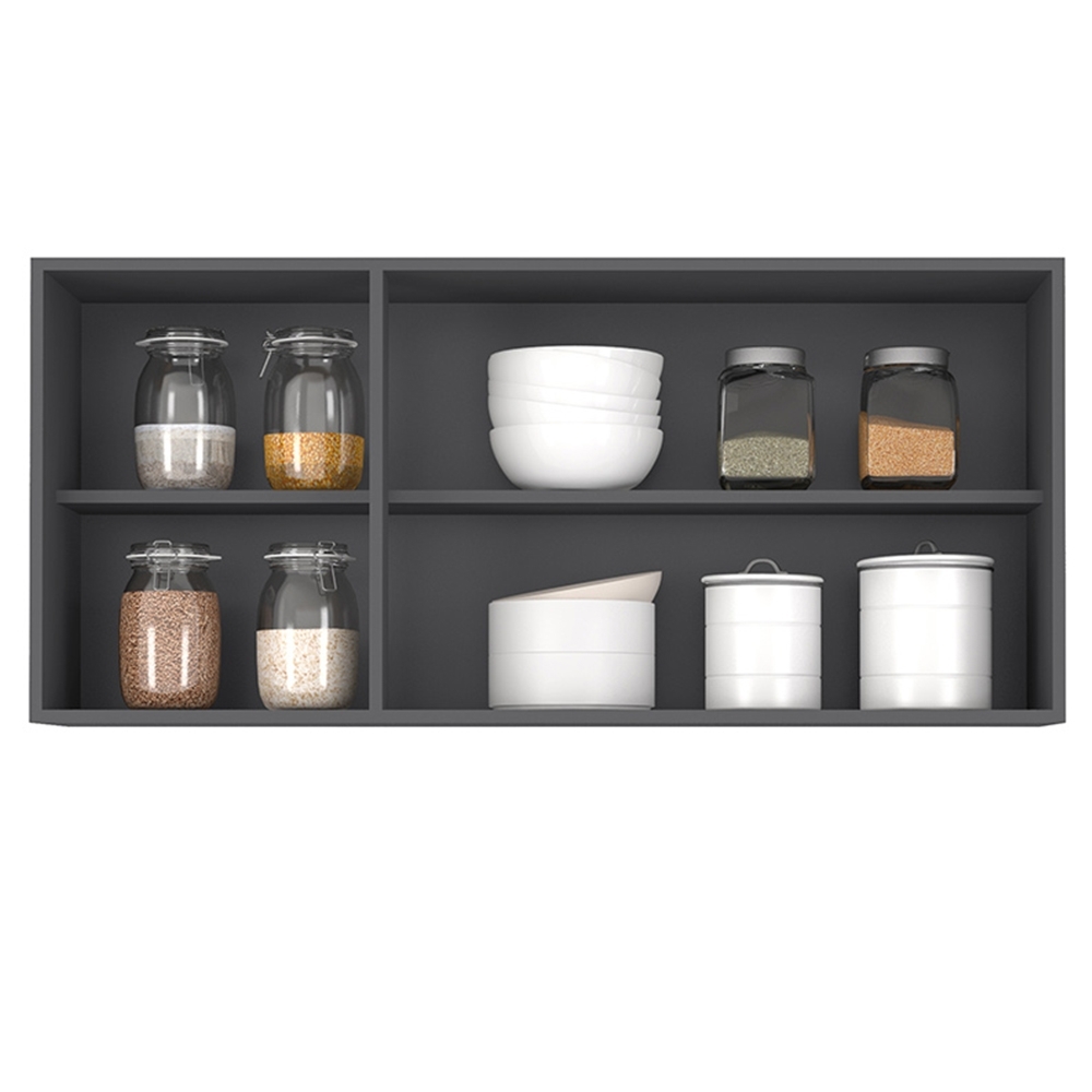 Armário de Cozinha Aéreo 120cm Pérola Z34 Grafite/Freijó    - Mpozenato