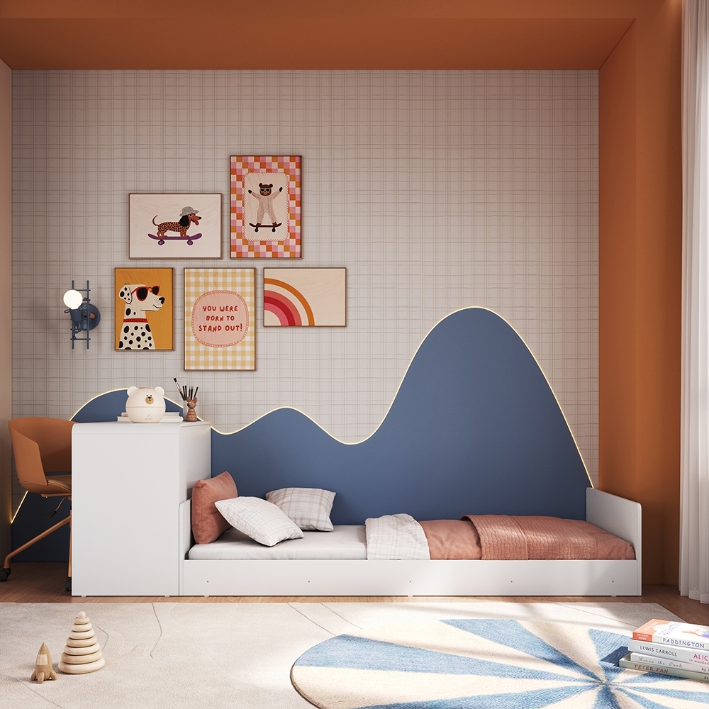 Cama Solteiro Infantil 188x88cm Escrivaninha Infix Branco C06 - Mpozenato