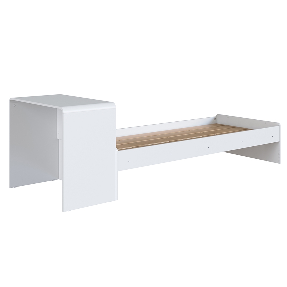 Cama Solteiro Infantil 188x88cm Escrivaninha Infix Branco C06 - Mpozenato