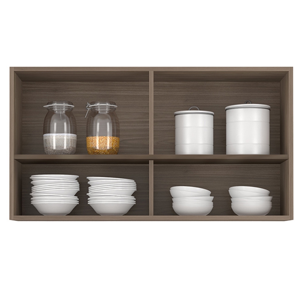 Armário de Cozinha Aéreo 100cm Pérola Z34 Freijó/Grafite    - Mpozenato