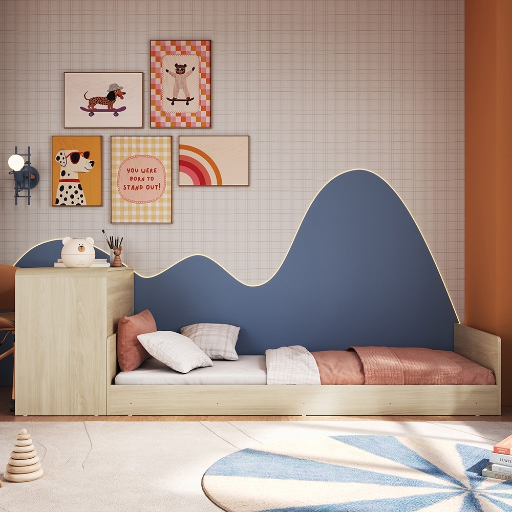 Cama Solteiro Infantil 188x88cm Escrivaninha Infix Carvalho C06 - Mpozenato