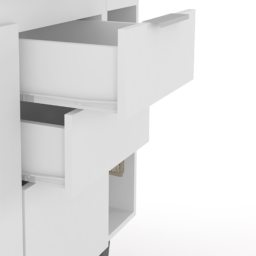 Armário de Cozinha CP11 Para Pia 200cm Pérola Z34 Branco    - Mpozenato