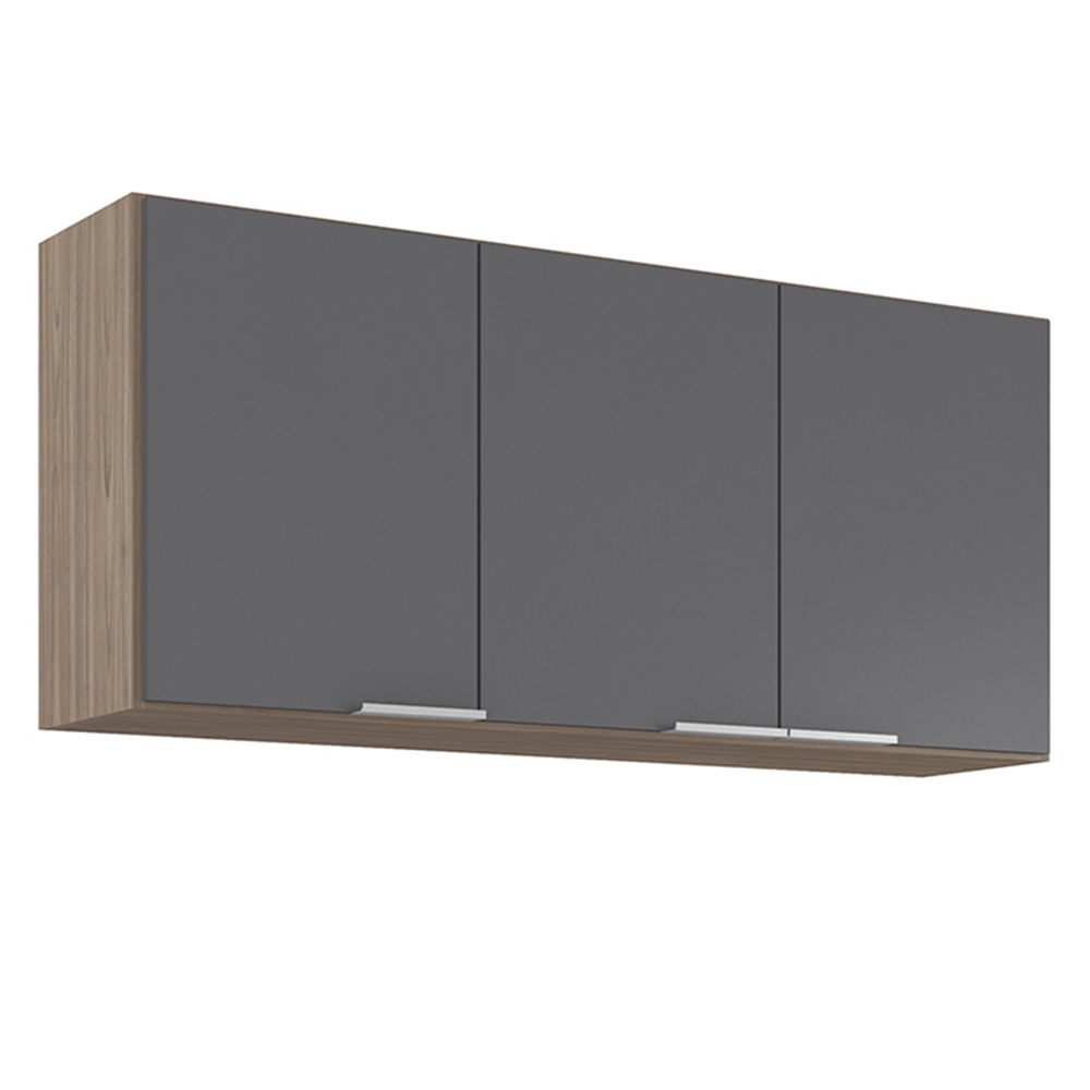 Armário de Cozinha Aéreo 120cm Pérola Z34 Freijó/Grafite    - Mpozenato