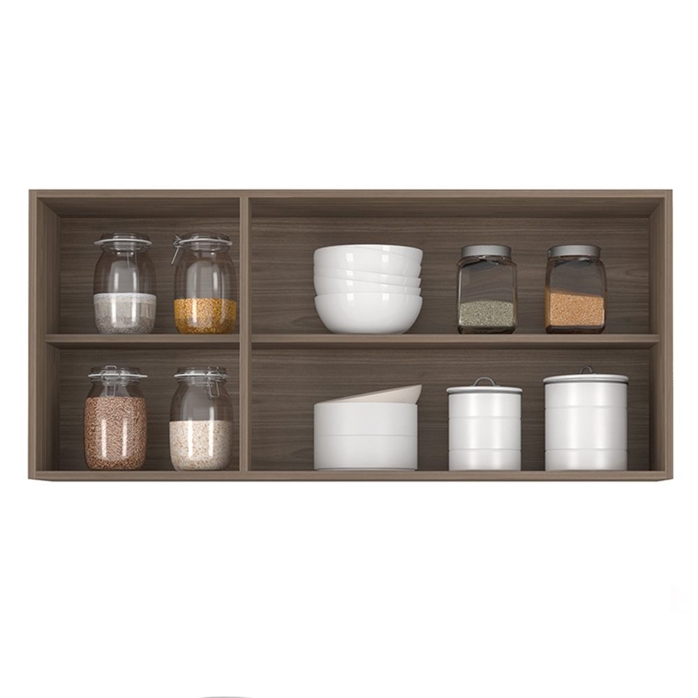 Armário de Cozinha Aéreo 120cm Pérola Z34 Freijó/Grafite    - Mpozenato