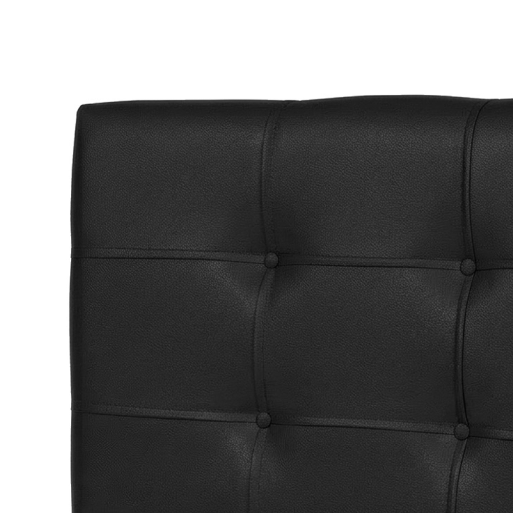 Cabeceira Solteiro Cama Box 90 cm London Sintético Preto - JS Móveis