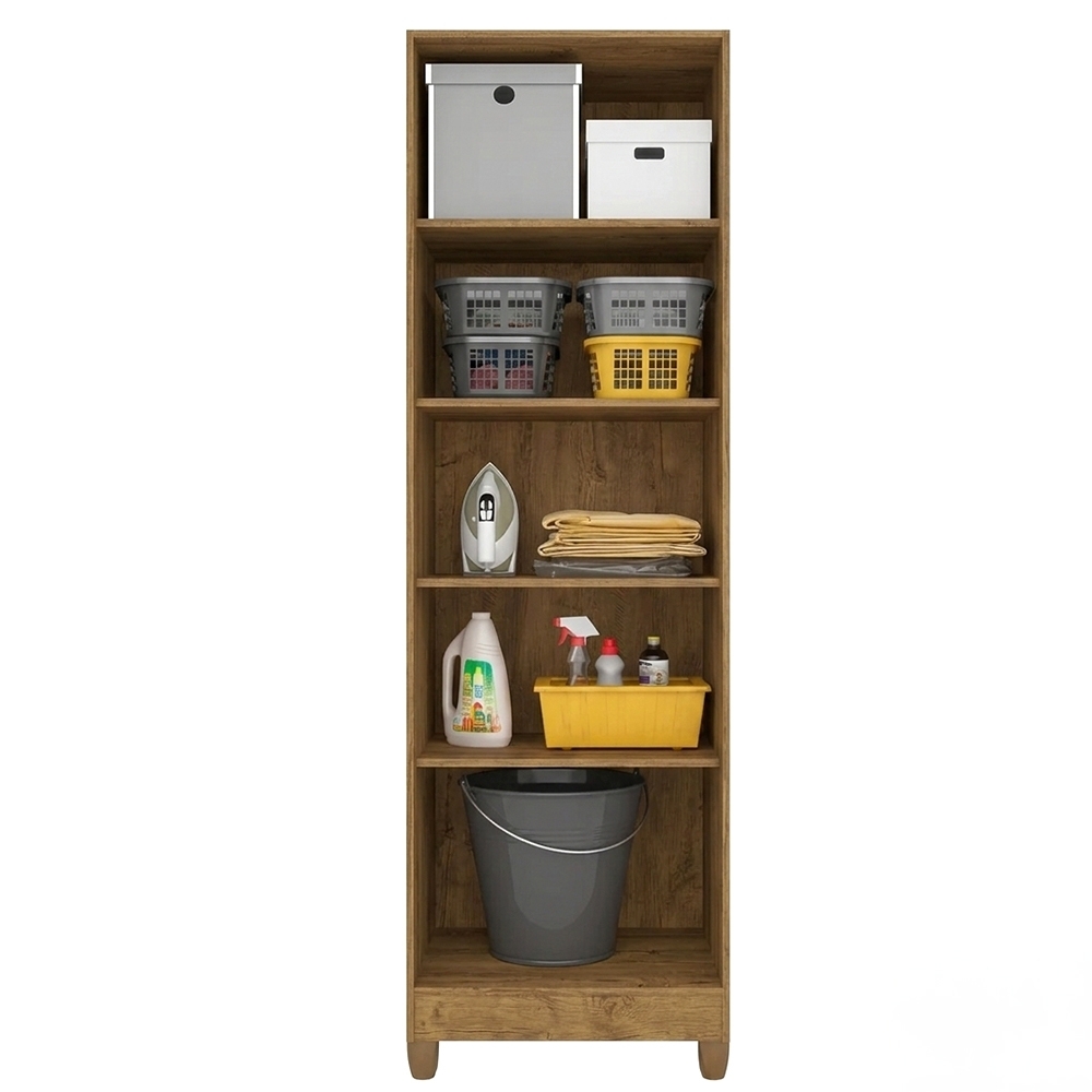 Kit 2 Armários Organizadores Multiuso Íris 2 Portas Castanho Wood - Moval