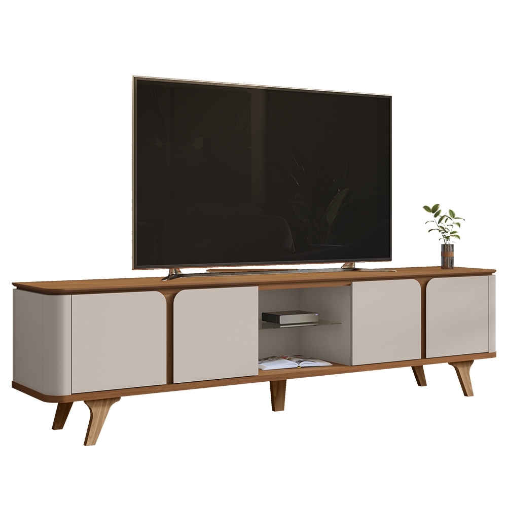 Rack Bancada TV 60 Pol 217cm Orgânico Valen Cedro/Off C14 - Mpozenato