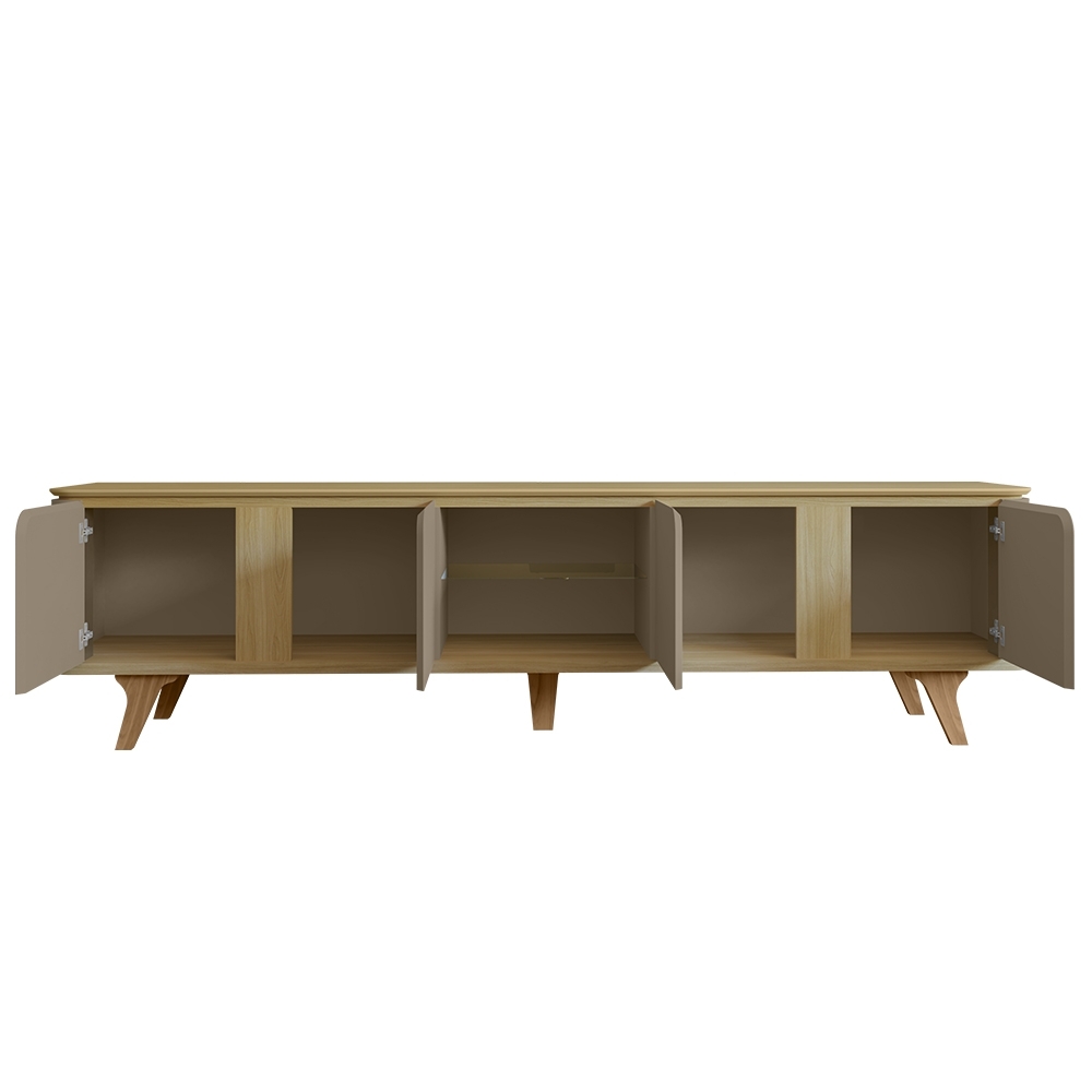 Rack Bancada TV 60 Pol 217cm Orgânico Valen Hannover/Fendi C14 - Mpozenato