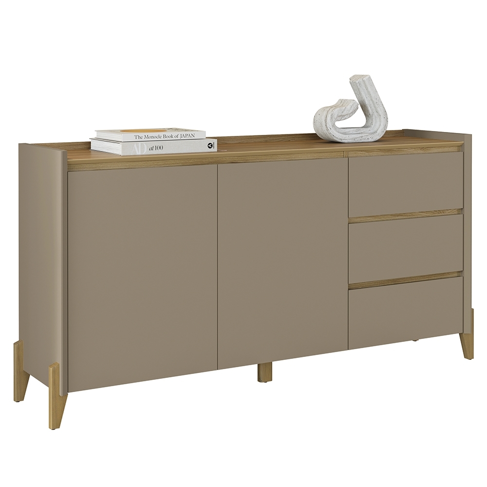 Buffet Aparador 166cm 2 Portas 3 Gavetas Donni Hannover/Fendi C14 - Mpozenato